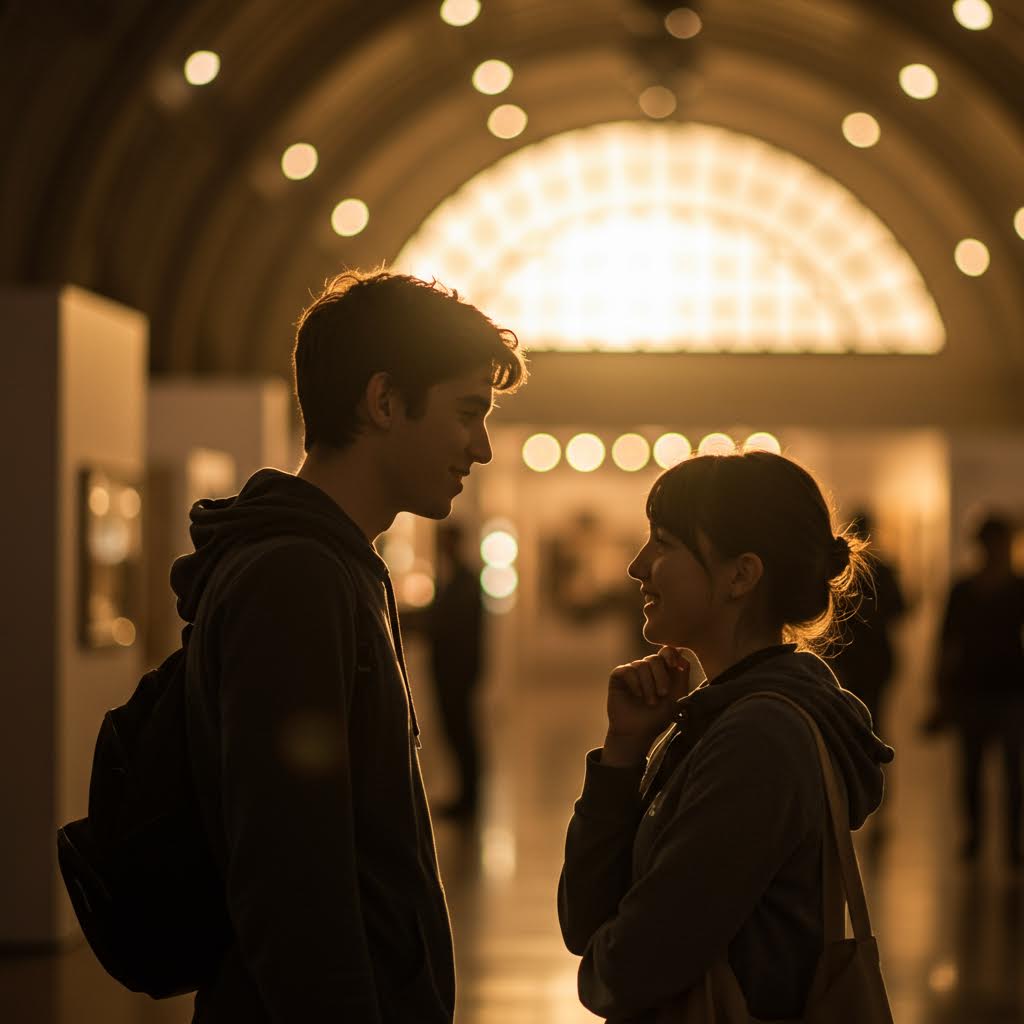 첫 만남의 설렘을 머금은 눈빛 교환이 안전한 소통을 닮아 온카스터디의 의미와 겹쳐지는 인상