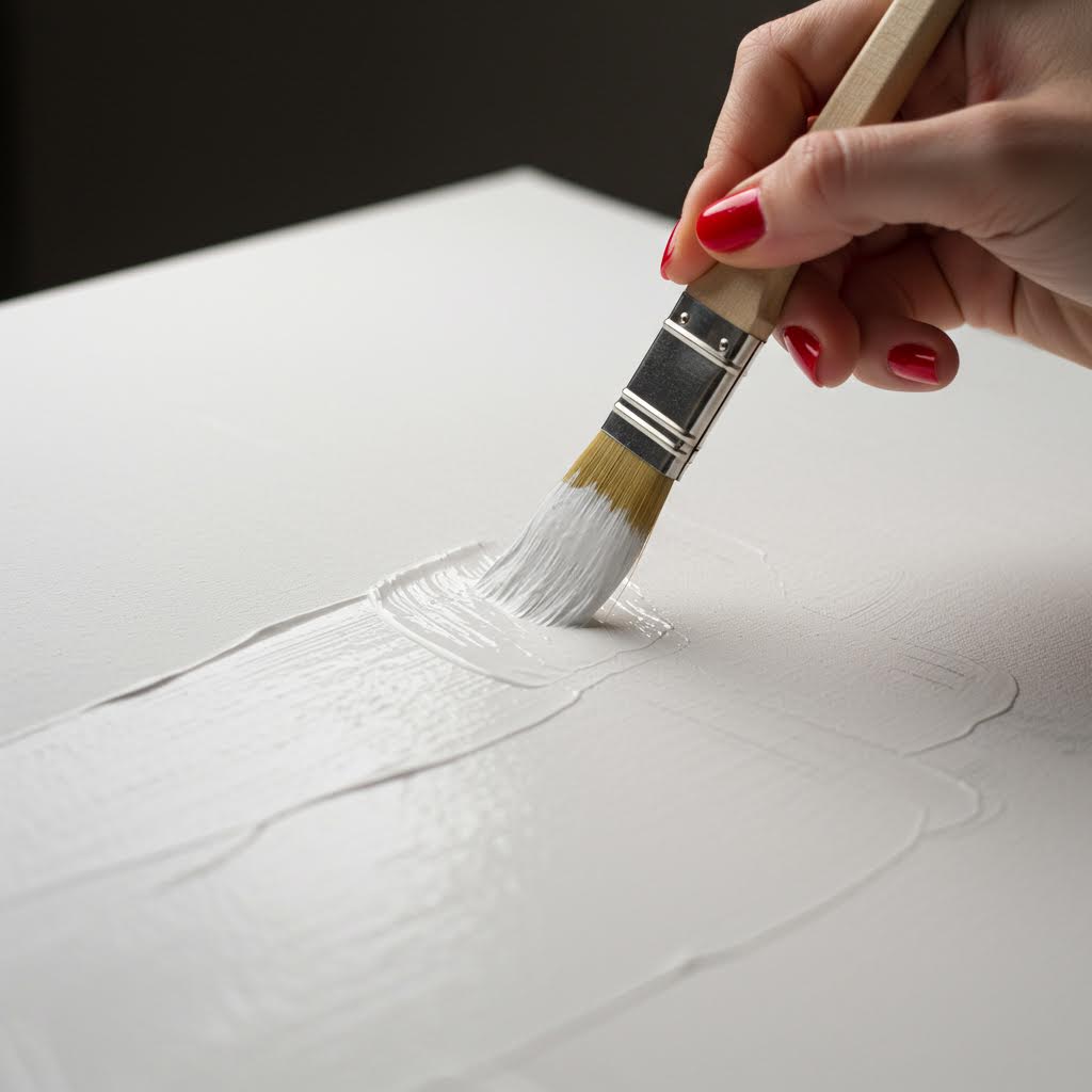 매끄럽게 칠해지는 붓자국이 온카스터디와 닮은 신중한 성찰의 의미를 담아내는 흐름