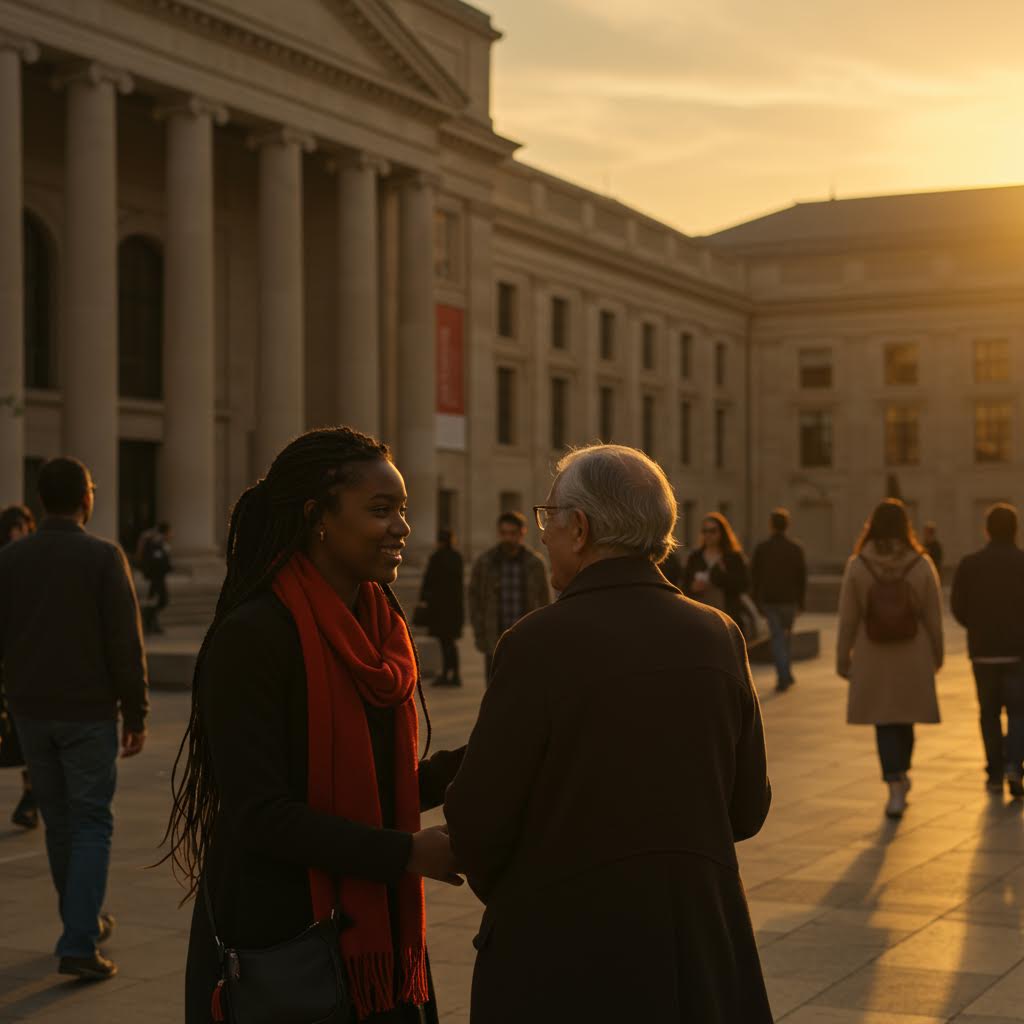 작품을 둘러싼 사람들의 표정과 손짓 사이에서 번져 나가는 온카스터디 이미지