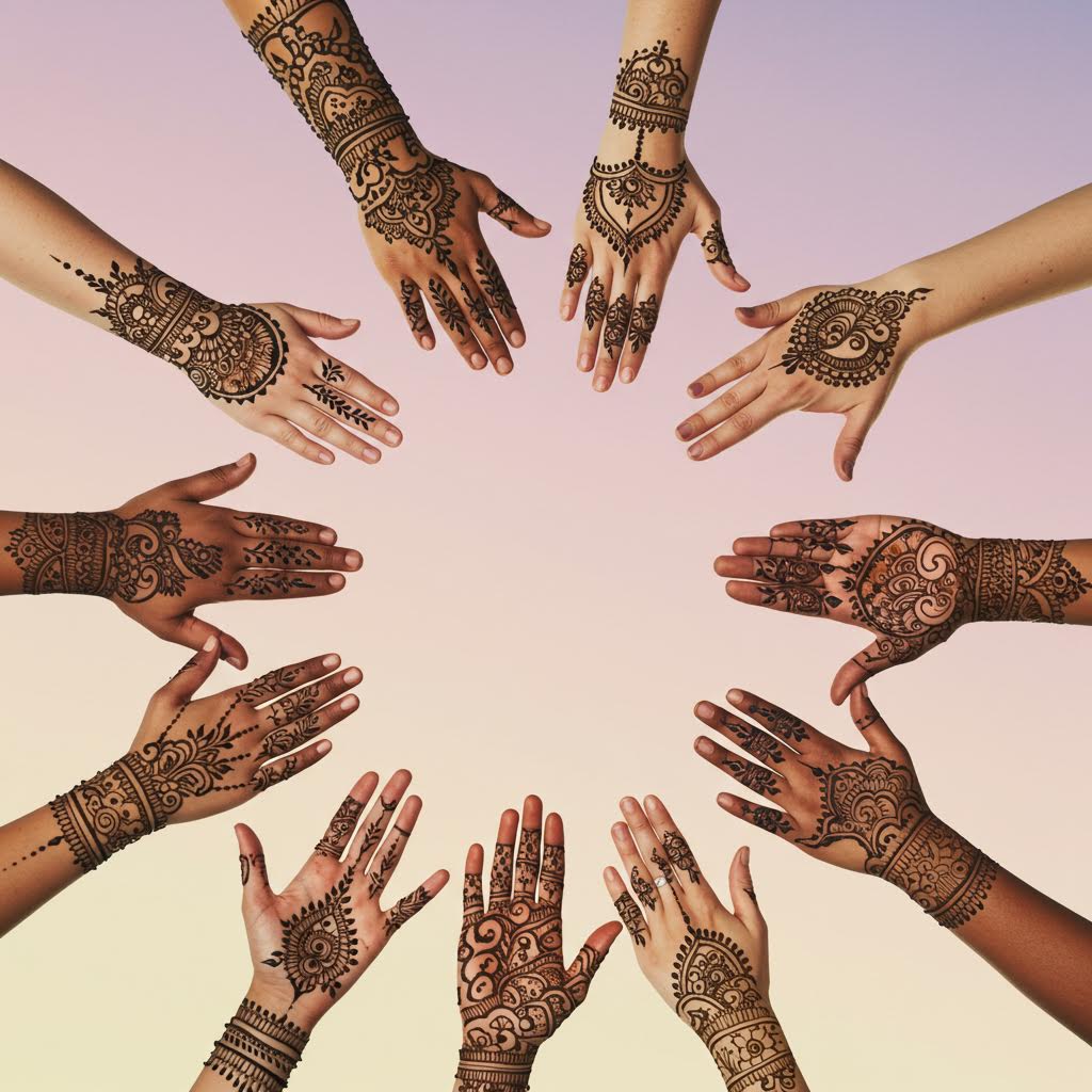 서로 다른 팔과 손이 맞닿을 듯 배열되어 신뢰와 교류를 비유하는 장면