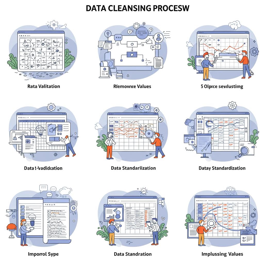 데이터 네트워크 위를 확대경으로 살피며 연결 구조를 분석하는 손의 클로즈업 이미지
